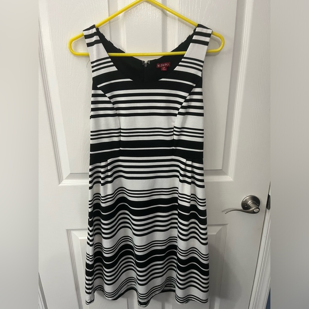 Merona size small black & white striped dress